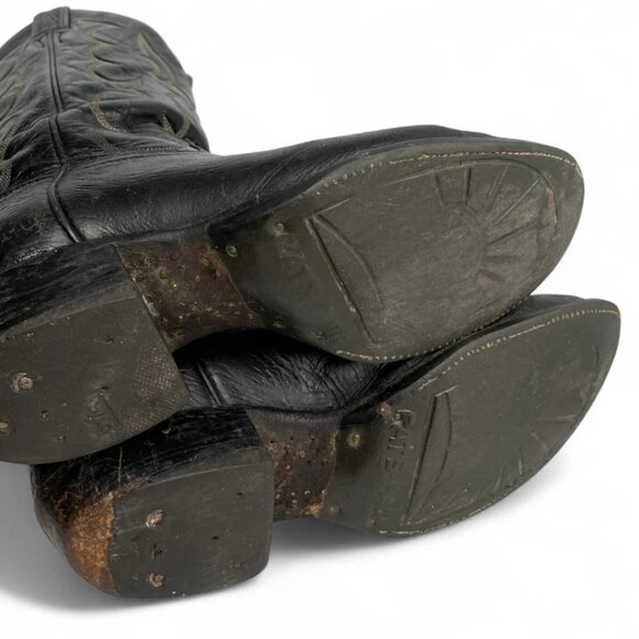 Tony Lama 1509 Vintage Gold Label USA Leather Western Cowboy Boots Men's 10 D - Picture 9 of 15